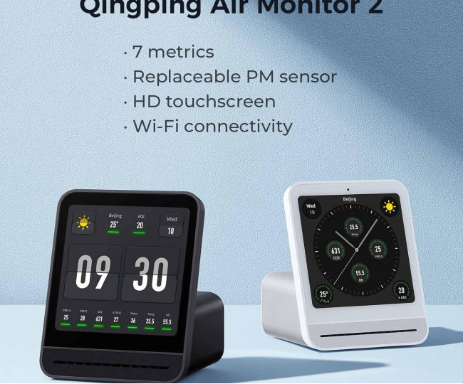 Комнатный датчик качества воздуха Xiaomi Qingping Air 2 Gen Black,White